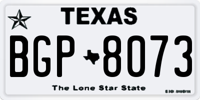 TX license plate BGP8073