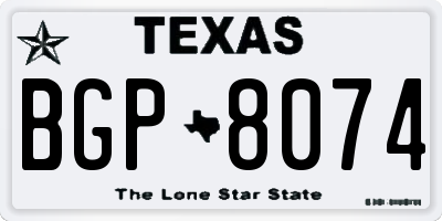 TX license plate BGP8074