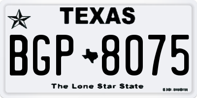 TX license plate BGP8075