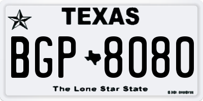 TX license plate BGP8080