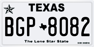 TX license plate BGP8082
