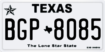 TX license plate BGP8085