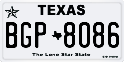 TX license plate BGP8086