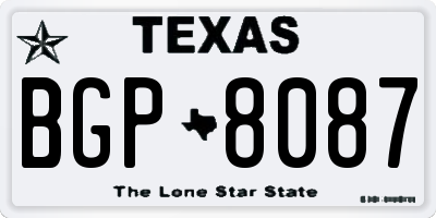 TX license plate BGP8087