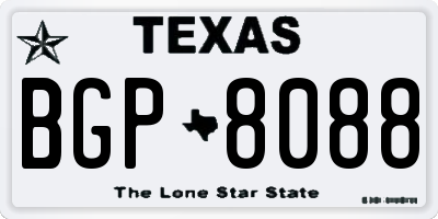 TX license plate BGP8088