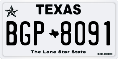 TX license plate BGP8091