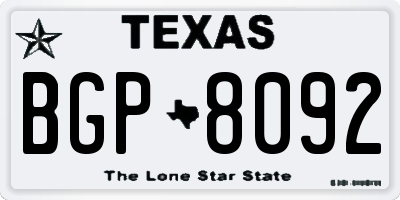 TX license plate BGP8092