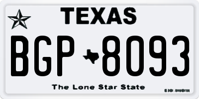 TX license plate BGP8093