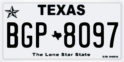TX license plate BGP8097