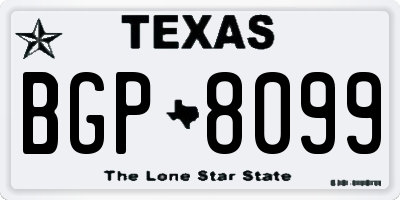 TX license plate BGP8099