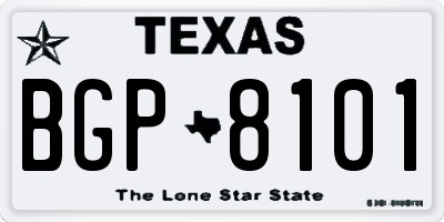 TX license plate BGP8101