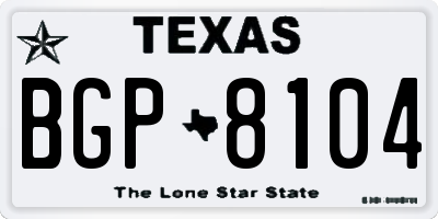 TX license plate BGP8104