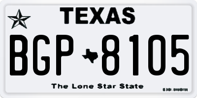 TX license plate BGP8105