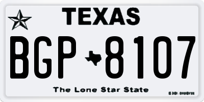 TX license plate BGP8107