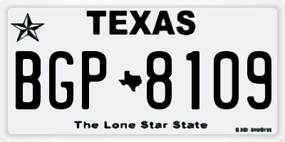 TX license plate BGP8109