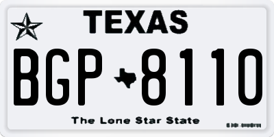 TX license plate BGP8110