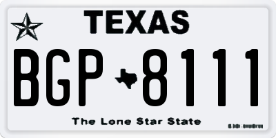 TX license plate BGP8111
