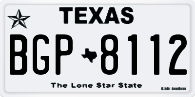 TX license plate BGP8112
