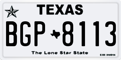 TX license plate BGP8113