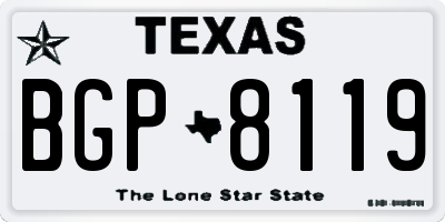 TX license plate BGP8119