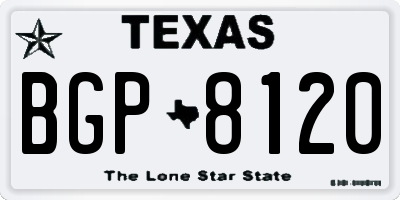 TX license plate BGP8120