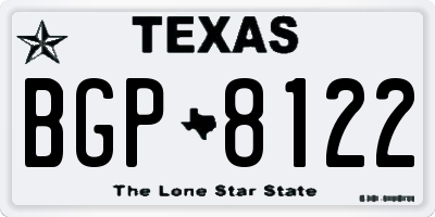 TX license plate BGP8122