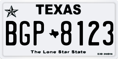 TX license plate BGP8123