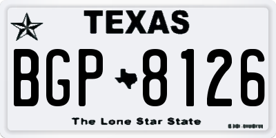 TX license plate BGP8126