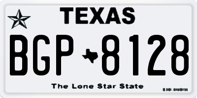 TX license plate BGP8128