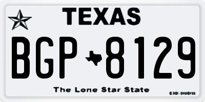 TX license plate BGP8129