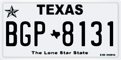 TX license plate BGP8131