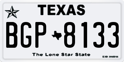 TX license plate BGP8133