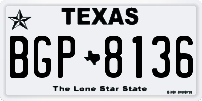 TX license plate BGP8136