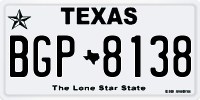TX license plate BGP8138