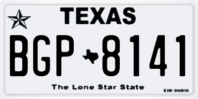 TX license plate BGP8141