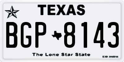 TX license plate BGP8143