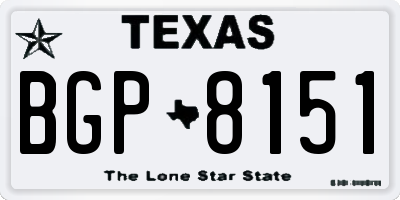 TX license plate BGP8151