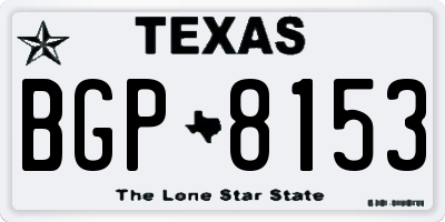 TX license plate BGP8153