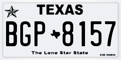 TX license plate BGP8157