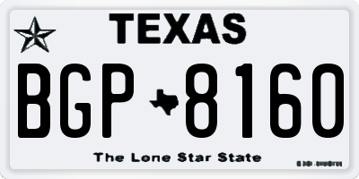 TX license plate BGP8160