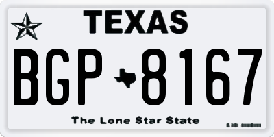 TX license plate BGP8167