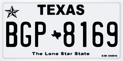 TX license plate BGP8169