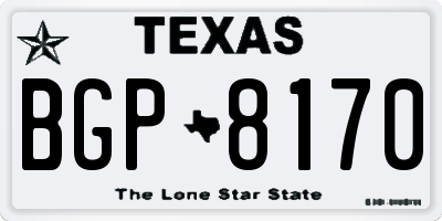 TX license plate BGP8170