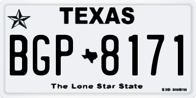 TX license plate BGP8171