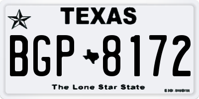TX license plate BGP8172