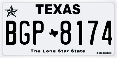 TX license plate BGP8174