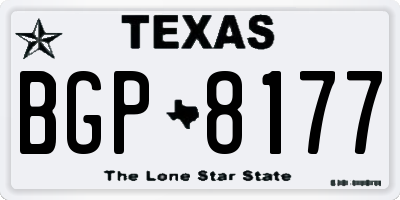TX license plate BGP8177