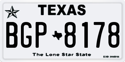 TX license plate BGP8178