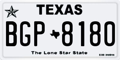 TX license plate BGP8180