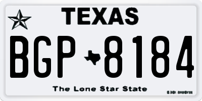 TX license plate BGP8184